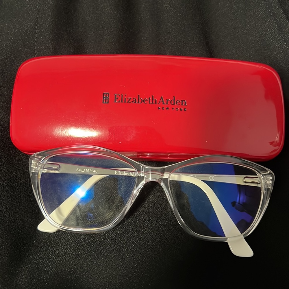 Elizabeth Arden white clear framed eyeglasses